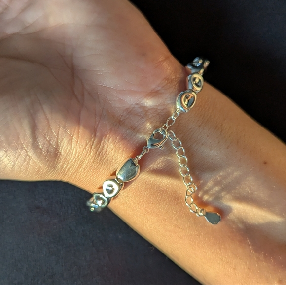 925 Solid Sterling Silver Beaded Bangle Bracelet Quiet Luxury Pebble Heavy - Picture 3 of 6